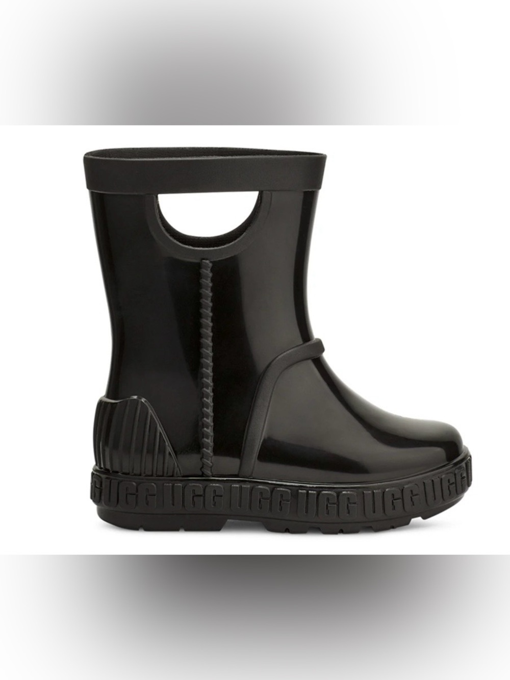 NWB UGG Drizlita Toddler Black Glossy Pull-On Rain Boots